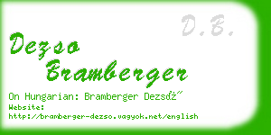 dezso bramberger business card